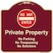 Signmission Designer Series-Private Property No Parking Trespassing Or Solicitors W/ Do, 18" x 18", BU-1818-9915 A-DES-BU-1818-9915 - alternate 1